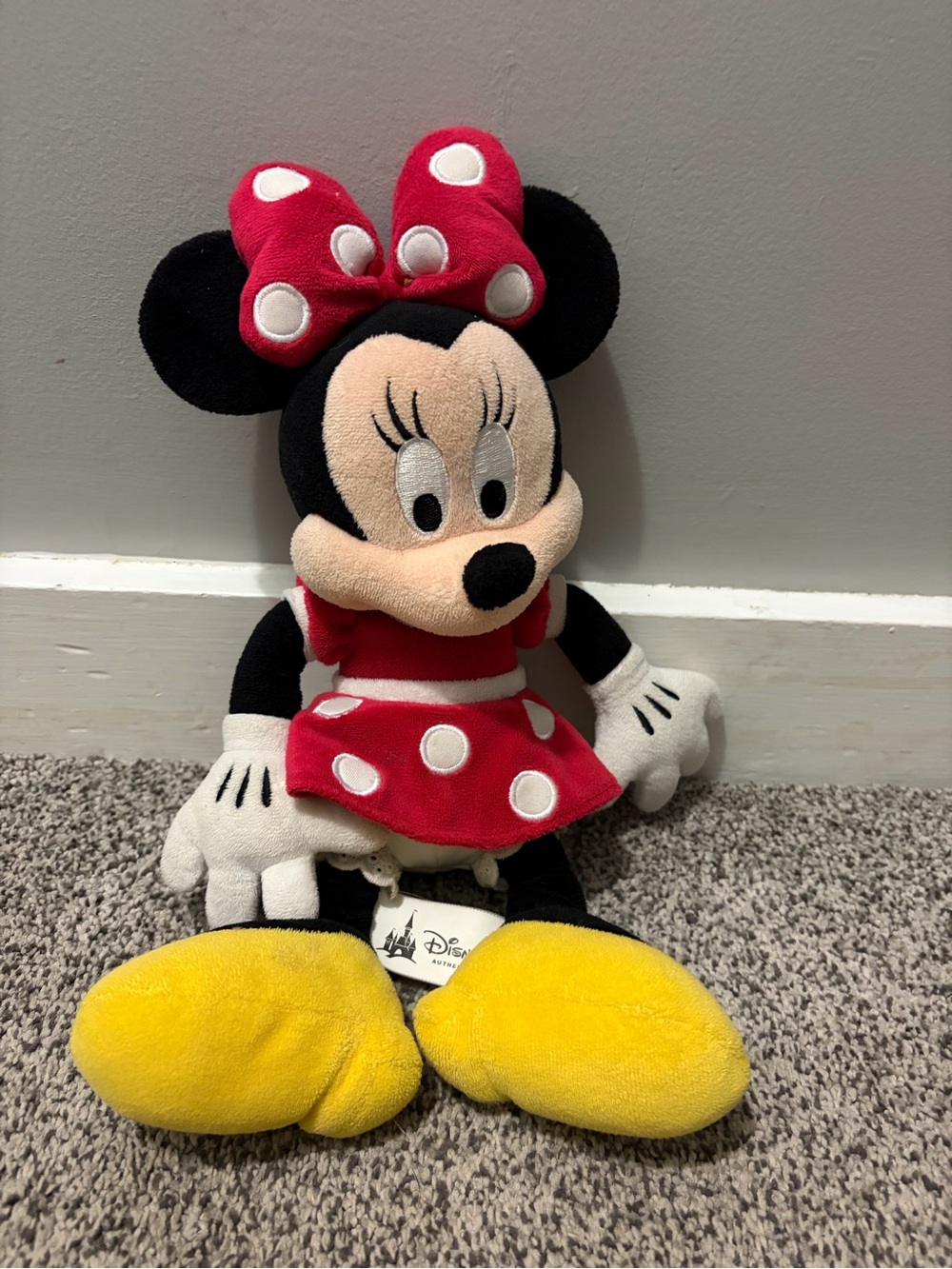 Disney Minnie Mouse Plush Toy - Red Bow & Dress, Yellow Shoes-Disney Parks